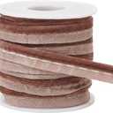 BENECREAT 10 Yards Brown Velvet Piping Bias Tape, 3/8 Inch Wide Welt Cord Piping Trim Fabric Edge with Velvet Lip Cord Trim for Sewing Clothing Upholstery Trimming