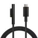 Nylon Braided Charging Cable for Microsoft Surface Pro 7/6/5/4/3Go3/2/1 Laptop 4/3/2/1, Must Work with 45W 15V 3A USB-C Charger (Black, 6ft)
