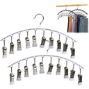 Leggings Hanger, Closet Organizers and Storage with 10 Clips, Legging Organizer for Closet Hanging, Holds Leggings/Jeans/Hats/Shorts/Socks (2pcs-White)