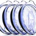 4 Tumbler Lids, 12 oz Spill Proof 2.9 inch Diameter (Outer Rim) Lids for Mugs - No Leak Design Splash Resistant Replacement Silicon Sliding Covers, Pack of 4 Insulated Cover