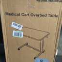 Vaunn Medical Pneumatic Adjustable Overbed Bedside Table With Wheels (Hospital and Home Use)