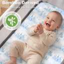 Yoofoss Pack and Play Sheets Fitted Viscose Derived from Bamboo, 2 Pack Mini Crib Sheet for Pack N Play Mattress, Soft and Breathable Playard Sheets for Boys Girls, 38x26in