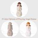 Praying Angel Figurines Statues, Baptism Confirmation First Communion Gifts for Teen Girls Women Christian Catholic Guardian,Sculpted Hand-Painted Figure (White)