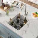 15"x18" Undermount White Bar Prep Sink Granite Composite