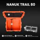 NANUK Trail 80 79L (20.9-Gallon) Waterproof Storage Box Wheeled & Modular Cargo Case for Camping, Fishing, Hunting & Outdoor Storage Dustproof and Impact Resistant (25.4 x 20 x 14.5) Orange