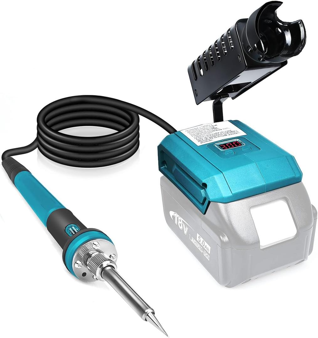 Cordless Soldering Iron Station Tool for Makita18V LXT Battery, Portable Electric 60W Soldering Iron Kit for Makita BL1850, BL1860,BL1830 for DIY, Appliance Repair, Wire Welding(Battery NOT Included) (Blue)
