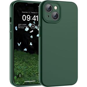 SUPFINE Designed for iPhone 15 Case,Premium Liquid Silicone with [Soft Anti-Scratch Microfiber Lining][Upgraded Camera Protection] Slim Shockproof Phone Case for Men Women Girls,Acacia Green