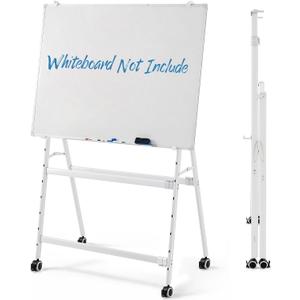 Cinnvoice A-Frame Foldable Whiteboard Stand Only, Adjustable Mobile Rolling Whiteboard Easel Stand with Wheels for Dry Erase White Board for Home, Office, Classroom School, Height and Width Adjustable