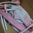 Portable Baby Swing, Pink Electric Infant Swing with 5 Speed Levels, 6 Songs & Timer Battery-Powered Only (No Batteries Included) Pink and White