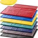 AmazingSpark 8 Pcs Concrete Stamping Mats Set, Concrete Texture Mat Polyurethane Reusable Slate Stamp Soft Hard Molds with Handles Durable for Patio Wall Floors Driveways Walkways (Square,7 Colors)