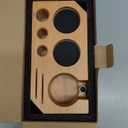 KHAVA Espresso Tamping Station | Wooden Coffee Tamper Station 5154 mm | Espresso Organizer Portafilter Holder | Coffee Station Organizer for Countertop | Espresso Accessories for Coffee Bar, Natural