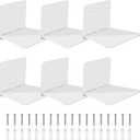 FENTEC Floating Book Shelves for Wall, Wall Mounted Invisible Floating Bookshelf, Heavy-Duty Hanging Bookshelves, Hidden Book Shelf Metal Wall Book Holder for Bedroom Home Office, 6-Pack White