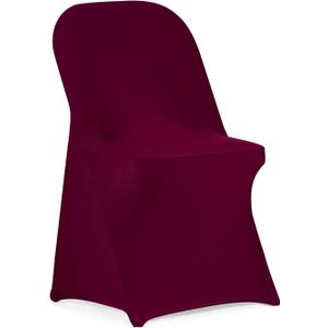 Peomeise Stretch Spandex Folding Chair Cover for Wedding Party Dining Banquet Event (Burgundy,6pcs)