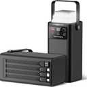 Portable Power Station 99Wh 27000mAh Portable Charger Power Bank with Camping Light 22.5W Fast Charging QC 3.0 PD Built in Cables Outdoor Generator for Hiking Fishing Travel (Black)