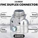 Tandefio 24 Pcs 3/8 Flexible Conduit Metal Duplex Connector for Flex/AC/NM Sheathed Cable 90 Degree Flex Duplex Box Connector Zinc Die Cast Clamp Electrical Conduit Fittings for Protecting Cables