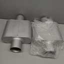 Pair of 3" ID Center/Center Single Chamber Mufflers - Aggressive Deep Sound, Aluminized Steel, Weld/Clamp-On (13" Total Length)