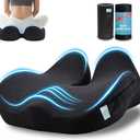 Memory Foam Seat CushionErgonomic Office Chair CushionCoccyx Cushion for Tailbone Pain Relief Butt Pillow for Long SittingSuitable for Gaming Chair Car Seat Wheelchair (Black)