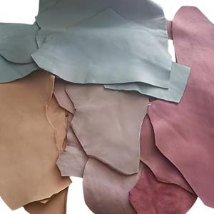 Leather Scraps Assortment, Mixed Colors in Pink, Beige and Gray, Genuine Leather Pieces (500, Grams)