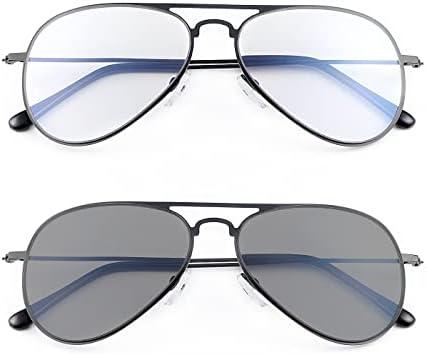 MIRYEA Photochromic Progressive Multifocus Reading Glasses Anti UV Sun Readers Blue Light Blocking Sunglasses for Men Women, Magnification Strength: 3.0 x