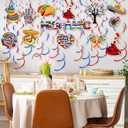 2 x Blosssound 54 Pcs Hispanic Heritage Month Swirls Decorations Latin American Hanging Swirls Spanish Classroom Ceiling Streamers Decor for National Hispanic Heritage Festival Party Supplies