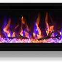 40 inch Electric Fireplace, 4.3" Ultra-Thin Electric Fireplace Inserts, Ultra-Narrow Frame, Wall Mounted and Recessed Fireplace, Log & Crystal, Touch Screen & Remote Control, 1500W