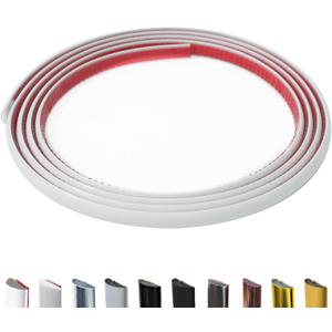 9.8 Ft Peel and Stick Wall Molding Trim, D-Shape Flexible Molding Trim White(Paintable) for Backsplash, Mirror, Wall, Window & Door Frames, Waterproof Self Adhesive Trim(W:0.4", T:0.1")