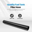 Gasoline Fuel Filler Neck Hose with 4 Hose Clamps,1 1/2 inches Inside Diameter Fuel Hose, Reinforced Gas tank filler hose (straight, 1 1/2" ID 15 7/8" Long)