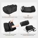 86L Collapsible Wheeled Luggage With Removable Backpack Straps,Waterproof Rolling Duffle Bag with Quilted Base (Black)