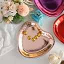 Winoo Design Bulk Valentines Plates - 50 PK - Shiny Heart Shaped Plates Paper for Valentines Day Decor Decorations Valentine Party Supplies
