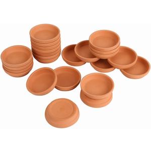 24pcs Terra Cotta Saucer, 3.2-inch Small Mini Clay Pots Tray, Suitable for 3inch, 2.5inch, 2inch Succulents Nursery Pots (Red)