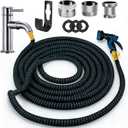 Indoor Sink Hose Attachment Faucet Suitable for Kitchen Bathroom Faucets,Watering Indoor Plants, Washing Pets, Household Cleaning Car Washing Durable Easy-to-Install Multi-Purpose Hose (100FT+Adapter)