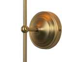 Industrial Vintage Wall Sconce Lighting, Milky White Glass Globe Shade with Long Arm Antique Brass Wall Light, Indoor Up and Down Wall Mounted Lamp for Bedroom Kitchen Bathroom