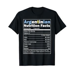 Argentina Flag Design - Funny Argentinian Nutrition Facts T-Shirt M