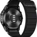 Bandletic Compatible with Fenix 6x pro Watch Band - 26mm Quick Fit Wide Nylon Stretchy Rugged Loop Sport Straps with G-Hook for Fenix 8 51mm/7X/5X Plus/3/3 HR/Tactix/Epix Pro2 51mm//Instinct 2X, Black, Black G-Hook / Black Black