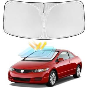 for Honda Civic 2006-2011 Windshield Sun Shade - 4 Layers Car Sunshades for Front Windows Shade Cover Custom Fit Civic Sun Visor 240T Retractable Shade Blocks UV Rays Car Accessories