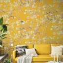 Blooming Wall Van Gogh Almond Blossom Yellow Wallpaper Featuring Vintage Floral Wallpaper Wallcovering for Elegant Artistic Mural in Bedroom and Living Room Decor (Paste Required)