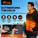 Weston Men’s Heated Coat, 4 Heating Zones, 7.4V, 4800 mAH Rechargeable Battery, 3 Adjustable Heat Levels