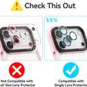 for iPhone 17 Case Cute - Durable Shockproof 6.6 ft Drop Impact Phone Case - Funny Plaid Cherry Design (6.3") Glitter Pink