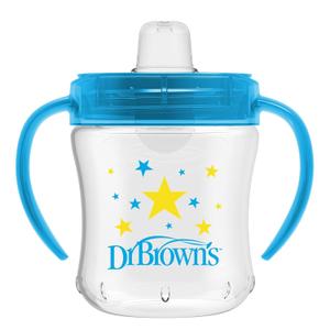 Dr. Brown's Milestones Soft Spout Sippy Cup with Handles, BPA-Free, Blue Star