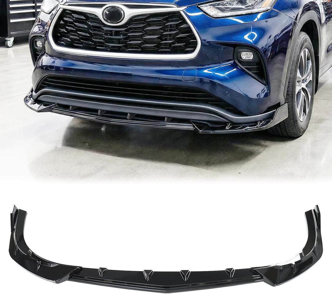 Gloss Black Front Bumper Lip Splitter for Toyota Highlander 2020-2026