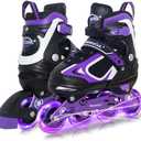 MammyGol Adjustable Inline Skates for Kids Boys Girls Youth Beginner with Light up Wheels Ages 5-8