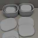 ISSEVE 12Pcs/Set Nesting Silicone Food Storage Containers with Lids, BPA Free Reusable Meal Prep Silicone Containers Airtight, Freezer Dishwasher Safe (33.8oz, 20oz, 10oz, 6.7oz, 1.3oz) (Grey)