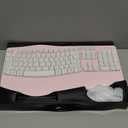 Ergonomic Wireless Keyboard and Mouse Combo, Wave Keys Keyboard with Wrist Rest for Natural Typing, 3 DPI Adjustable Ergonomic Silent Mouse for Computer/Laptop/Windows/Mac (Pink)