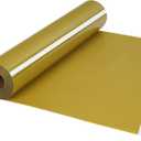 HTV Iron on Vinyl 12 Inch by 25ft Roll - Heat Transfer for T-Shirt, Easy to Cut & Weed for All Cutter Machines, Golden 