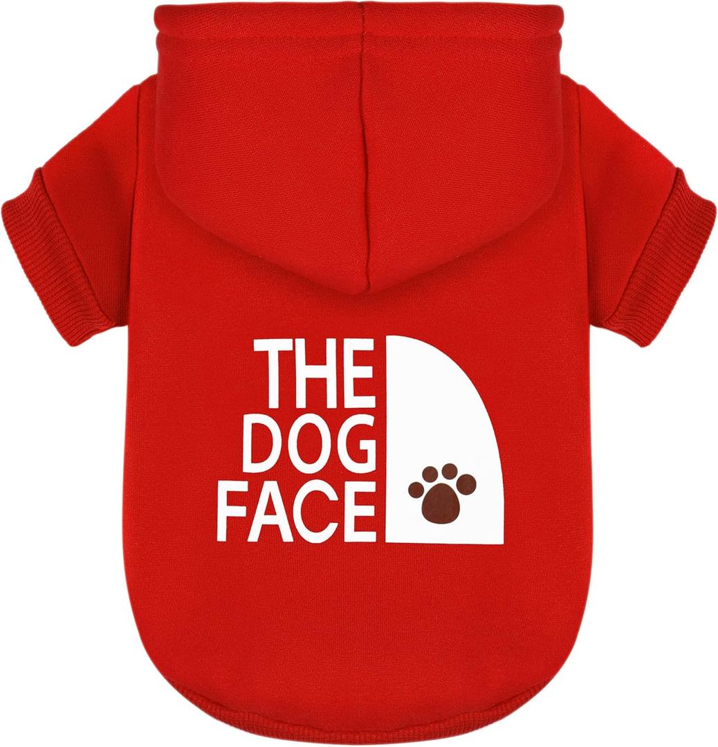 Paiaite Red Chihuahua Dog Hoodie: Keep Your Pup Warm and Stylish with a 'The Dog Face' Printed Sweatshirt Pet Clothes, and Sweater Coat All in One Perfect for Winter and Cool Summer Nights! Red M
