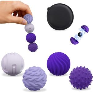 Magnetic Balls Fidget Toy Adults, Silicone Magnetic Balls, Fidget Toys, Office Desk Fidget Balls for Anxiety Relief, Sensory Toy for Fingers Hands (Purple-4PCS)