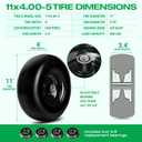 2 x 11x4.00-5 Flat Free Lawn Mower Tire and Wheels 2 Pcs Smooth Tread Puncture-proof Tire for Ride mowers, with 3/4" & 4 Pcs 5/8" Bearing and 24 Spacers for Zero Turn Mowers Garden Tractors Carts