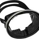 Cressi Classic Retro-Style Freediving Mask - Oval Tempered Glass Lens - Pacifico: Designed in Italy,Black