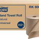 Tork Paper Towel Roll Natural - Universal Hand Roll, Natural Paper Towels with Brown Tissues made of 100% Recycled Fiber, 6 Rolls x 800 ft, Compatible with H21 Dispenser, RK800E