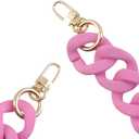Removable Handbag Chain Straps Acrylic Purse Chain Fishbone Shape Resin Bag Handle Replacement for Shoulder Bag Crossbody Bag, with Double Buckles (Dark Pink, 45cm/17.72")